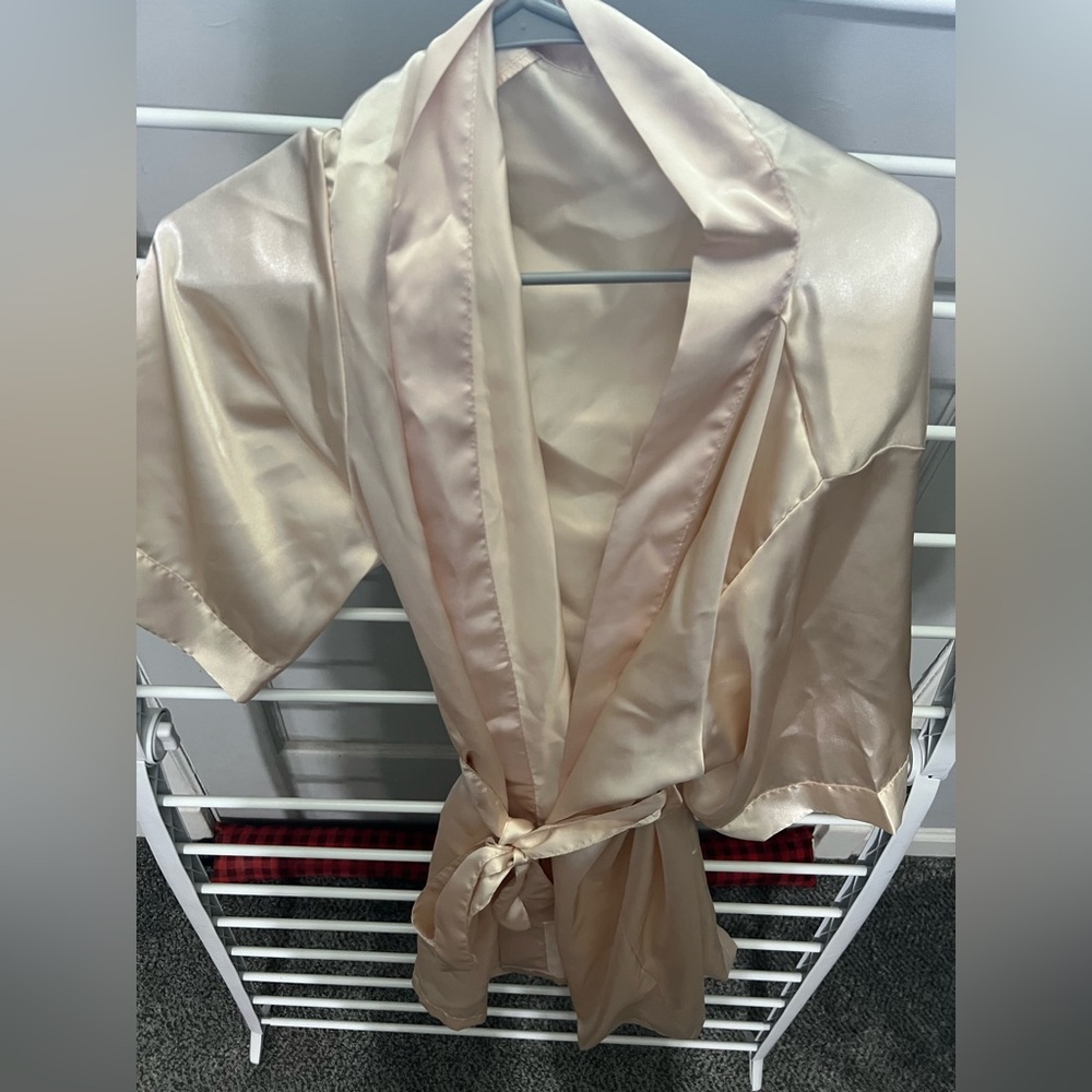 Luxurious Satin Cream Robe